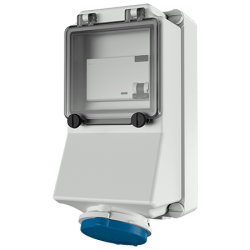 Mennekes 7125 Wall Mounted Socket with RCD IP44 16A 3P 230V 6h 30mA