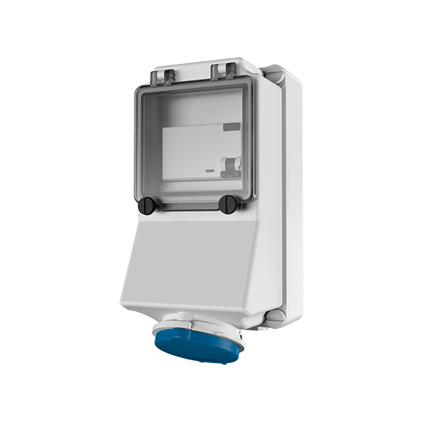Mennekes 7125 Wall Mounted Socket with RCD IP44 16A 3P 230V 6h 30mA