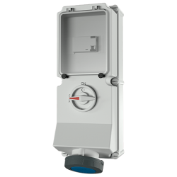 Mennekes 7260 DUO Wall Mounted Interlocked Socket with RCD IP67 63A 3P 230V 6h 30mA