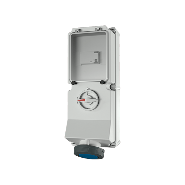 Mennekes 7260 DUO Wall Mounted Interlocked Socket with RCD IP67 63A 3P 230V 6h 30mA