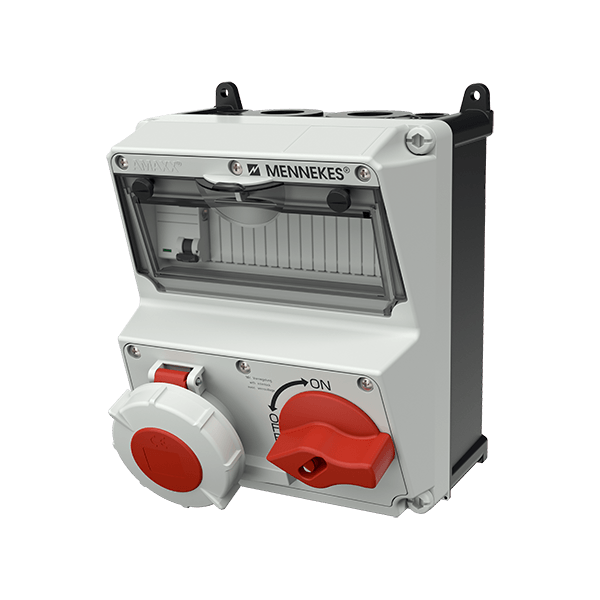 Mennekes 922218 AMAXX DUO Interlocked Combination Unit with RCD IP67 32A 5P 400V 6h 30mA