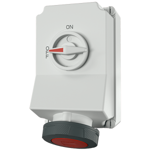 Mennekes 5113PB DUO Interlocked Wall Mounted Socket with Pilot Contact IP67 63A 5P 400V 6h
