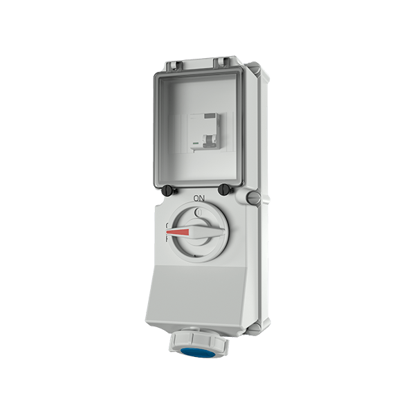 Mennekes 7245UK DUO Interlocked Socket with RCD IP67 16A 3P 230V 6h 30mA