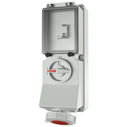 Mennekes 7248UK DUO Interlocked Socket with RCD IP67 32A 4P 400V 6h 30mA