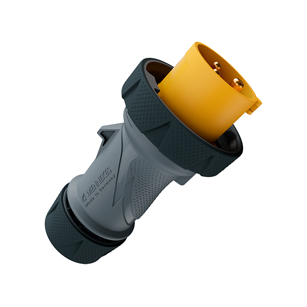 Mennekes 13619 PowerTOP Xtra Plug with ErgoContact IP67 / IP69 16A 3P 110V 4h