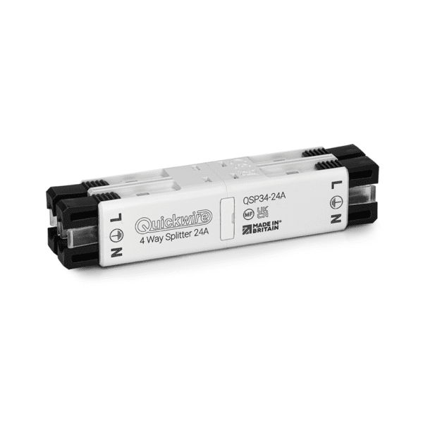 Quickwire QSP34-24A 4-Way Splitter 24A Maintenance Free Junction Box IP30 Quickwire QSP34-24A 4-Way Splitter 24A Maintenance Free Junction Box IP30