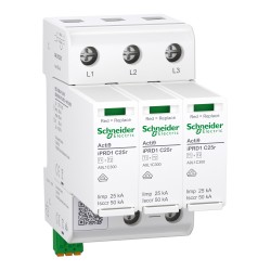 Schneider Electric A9L1C325 Acti9 Type 2 Surge Protection Device iPRD1 C25r T1+2 25kA Compact 3P 275V w/remote