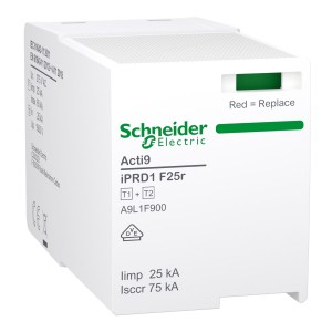 Schneider Electric A9L1F900 Acti9 Type 2 Cartridge iPRD1 F25r T1+2 25kA w/Fuse 3P / 3PN 275V L-N