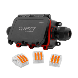 Unicrimp QOE8332BLK Q-Nect Black 4 Pole 2 Way Inline Connection Box IP68 32A