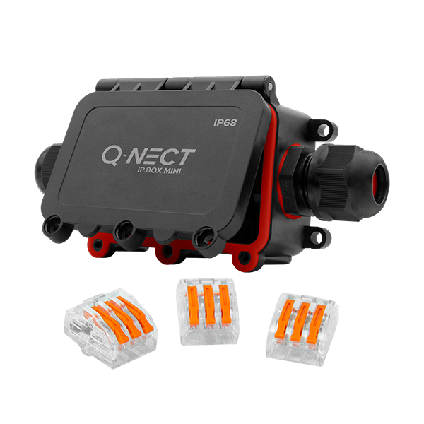 Unicrimp QOE8332BLK Q-Nect Black 4 Pole 2 Way Inline Connection Box IP68 32A