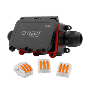 Unicrimp QOE8332BLK Q-Nect Black 4 Pole 2 Way Inline Connection Box IP68 32A