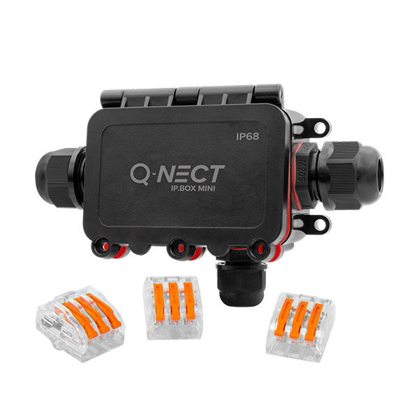 Unicrimp QOE8333BLK Q-Nect Black 4 Pole 3 Way (M16+M20) Connection Box IP68 32A