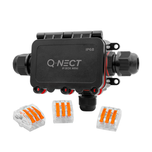 Unicrimp QOE8333BLK Q-Nect Black 4 Pole 3 Way (M16+M20) Connection Box IP68 32A