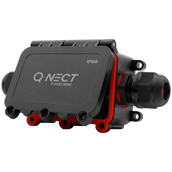 Unicrimp QOE8342BLK Q-Nect Black 4 Pole 2 Way Inline Connection Box IP68 24A