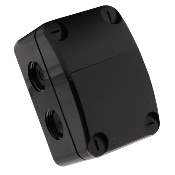 Unicrimp QOE5553BLKF Q-Nect Black Weatherproof Enclosure with Lid and Connectors 85 x 55 x 52mm IP66