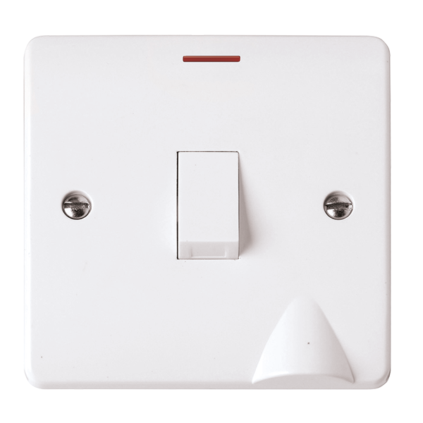 Scolmore CMA2023 Mode 20A DP Plate Switch With LED & Optional Flex Outlet