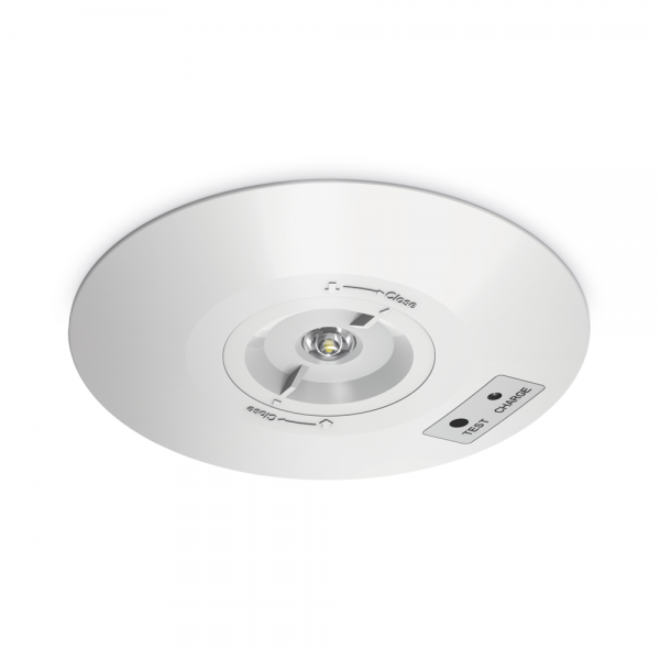 JCC JCEM110023WH EscapeLUX™ Emergency Round Surface Spot Downlight 2W 280lm 6000k IP65 White Self Test