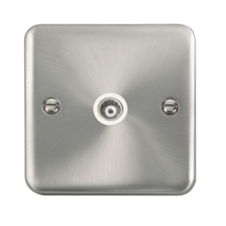 Click DPSC158WH Deco Plus Satin Chrome Single Isolated Coaxial Outlet