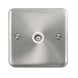 Click DPSC158WH Deco Plus Satin Chrome Single Isolated Coaxial Outlet