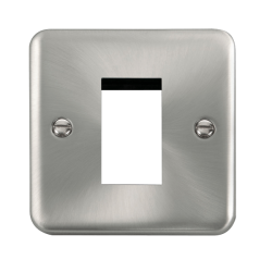 Click DPSC310 Deco Plus Satin Chrome 1 Gang New Media Unfurnished Plate - 1 Aperture
