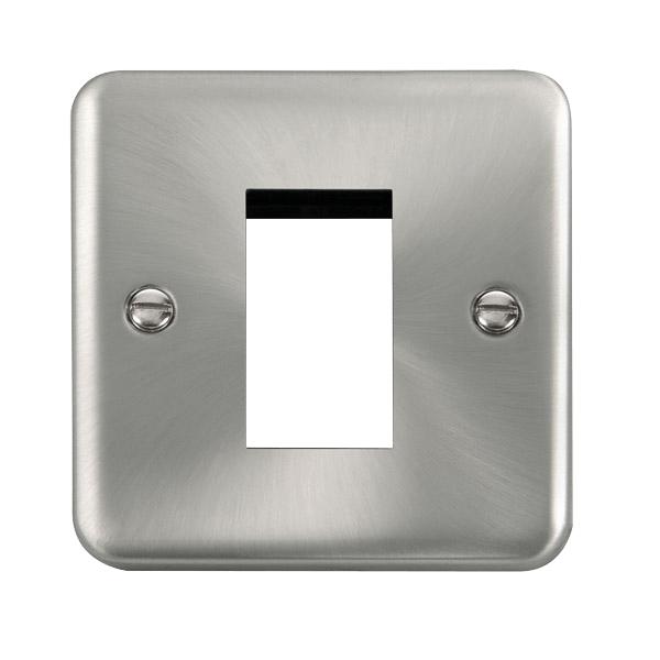 Click DPSC310 Deco Plus Satin Chrome 1 Gang New Media Unfurnished Plate - 1 Aperture