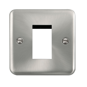 Click DPSC310 Deco Plus Satin Chrome 1 Gang New Media Unfurnished Plate - 1 Aperture