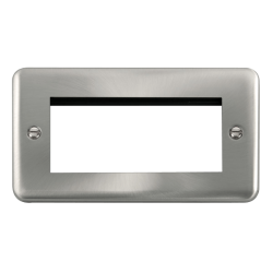 Click DPSC312 Deco Plus Satin Chrome 2 Gang New Media Unfurnished Plate - 4 Apertures