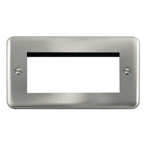 Click DPSC312 Deco Plus Satin Chrome 2 Gang New Media Unfurnished Plate - 4 Apertures