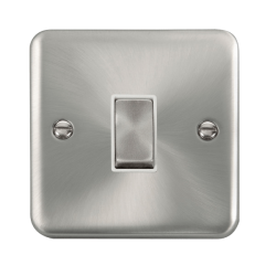 Click DPSC411WH Deco Plus Satin Chrome 10AX Ingot 1 Gang 2 Way Plate Switch
