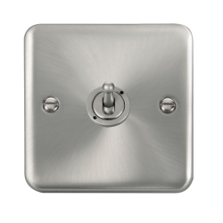 Click DPSC421 Deco Plus Satin Chrome 10AX 1 Gang 2 Way Toggle Switch