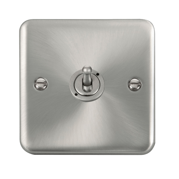 Click DPSC421 Deco Plus Satin Chrome 10AX 1 Gang 2 Way Toggle Switch