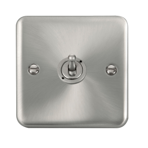 Click DPSC421 Deco Plus Satin Chrome 10AX 1 Gang 2 Way Toggle Switch