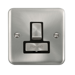 Click DPSC751BK Deco Plus Satin Chrome 13A Ingot DP Switched Fused Connection Unit