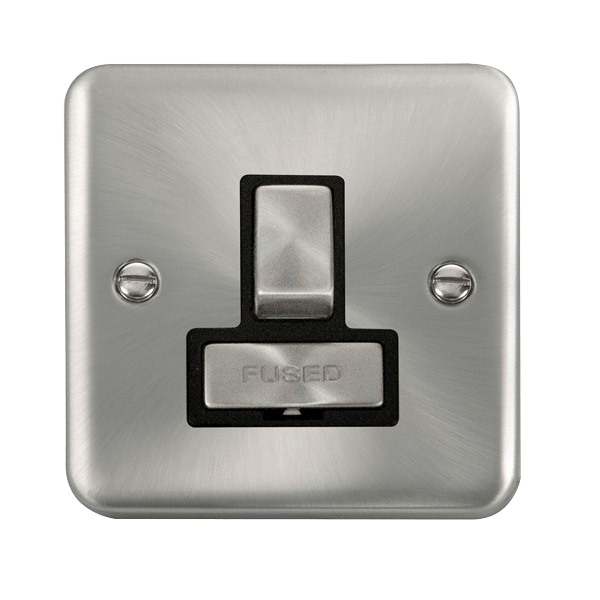 Click DPSC751BK Deco Plus Satin Chrome 13A Ingot DP Switched Fused Connection Unit