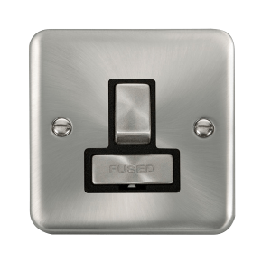 Click DPSC751BK Deco Plus Satin Chrome 13A Ingot DP Switched Fused Connection Unit