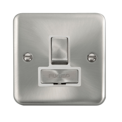 Click DPSC751WH Deco Plus Satin Chrome 13A Ingot DP Switched Fused Connection Unit
