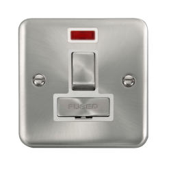 Click DPSC752WH Deco Plus Satin Chrome 13A Ingot DP Switched Fused Connection Unit With Neon