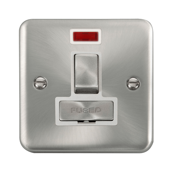 Click DPSC752WH Deco Plus Satin Chrome 13A Ingot DP Switched Fused Connection Unit With Neon
