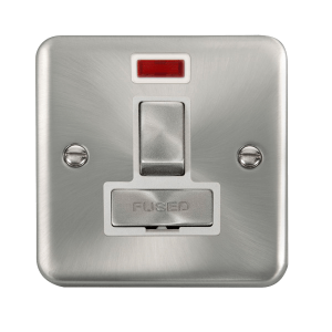 Click DPSC752WH Deco Plus Satin Chrome 13A Ingot DP Switched Fused Connection Unit With Neon