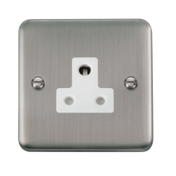 Click DPSS038WH Deco Plus Stainless Steel 5A Round Pin Socket