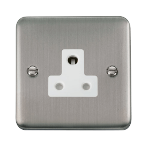 Click DPSS038WH Deco Plus Stainless Steel 5A Round Pin Socket