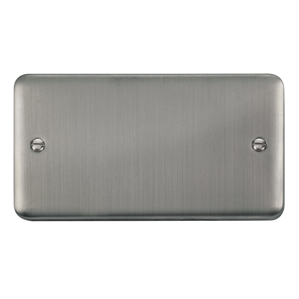 Click DPSS061 Deco Plus Stainless Steel 2 Gang Blank Plate
