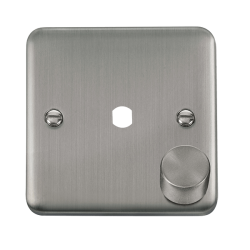 Click DPSS140PL Deco Plus Stainless Steel DPSS 1 Gang Double Dimmer Plate & Knobs