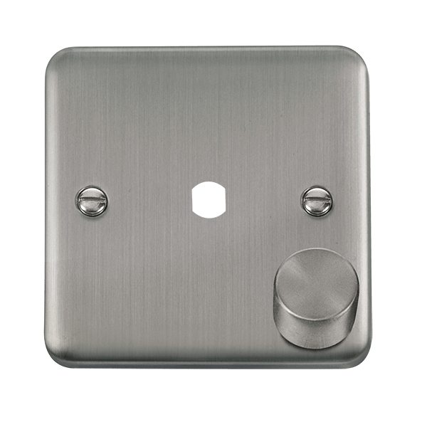 Click DPSS140PL Deco Plus Stainless Steel DPSS 1 Gang Double Dimmer Plate & Knobs