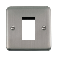 Click DPSS310 Deco Plus Stainless Steel 1 Gang New Media Unfurnished Plate - 1 Aperture