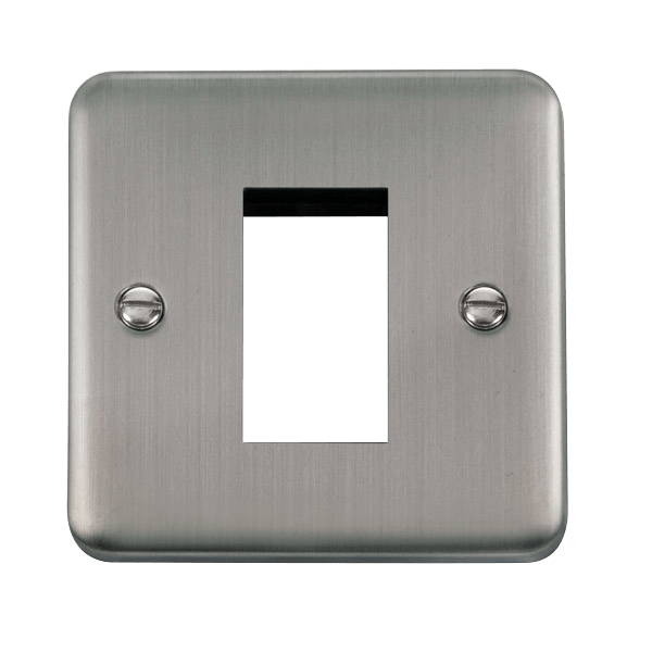 Click DPSS310 Deco Plus Stainless Steel 1 Gang New Media Unfurnished Plate - 1 Aperture