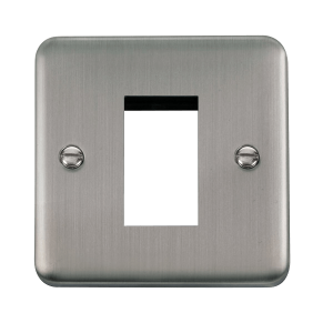 Click DPSS310 Deco Plus Stainless Steel 1 Gang New Media Unfurnished Plate - 1 Aperture