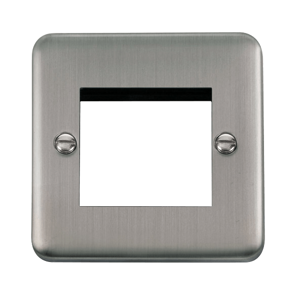 Click DPSS311 Deco Plus Stainless Steel 1 Gang New Media Unfurnished Plate - 2 Apertures