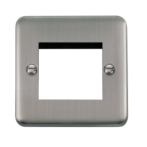 Click DPSS311 Deco Plus Stainless Steel 1 Gang New Media Unfurnished Plate - 2 Apertures
