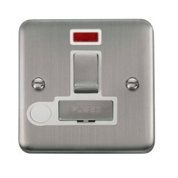 Click DPSS552WH Deco Plus Stainless Steel 13A Ingot DP Switched Fused Connection Unit With Neon